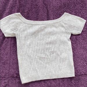 Forever 21 Off the Shoulder Ribbed Crop Top